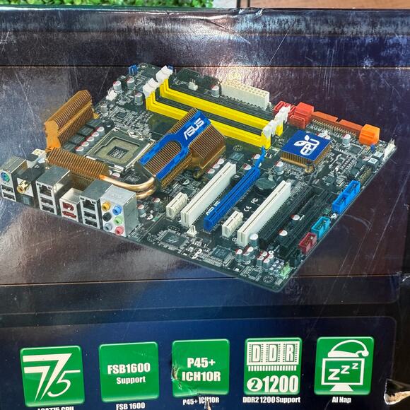 Open Box Asus P5Q-E Motherboard LGA775 Dual DDR2 Supports Intel Core 2 MBP5QER - Picture 6 of 11